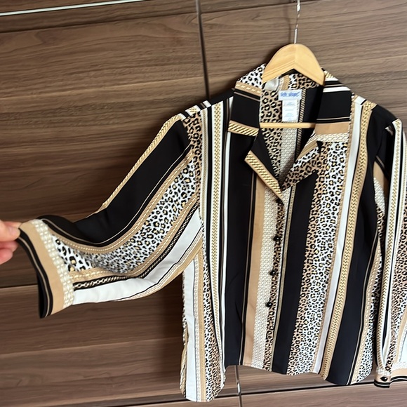 Vintage Vicki Wayne blouse cheetah n’ chains! size 10 - Picture 4 of 4